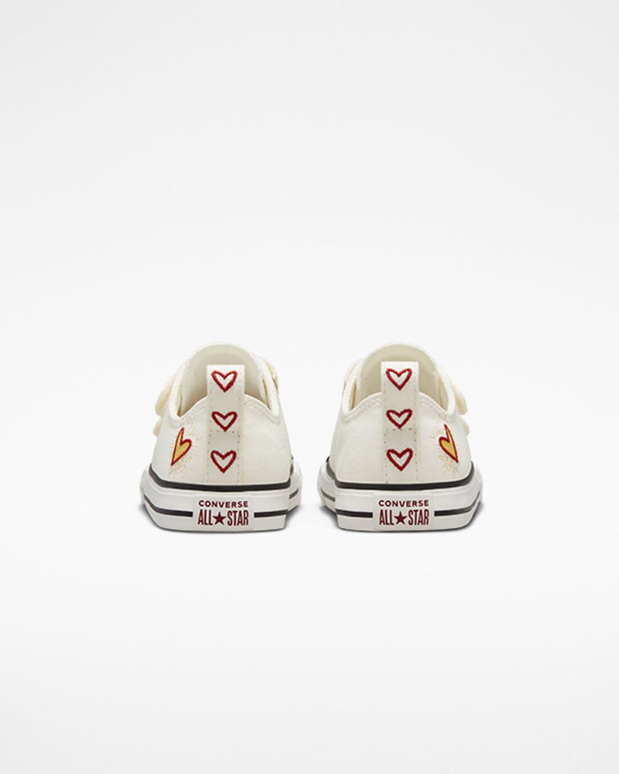 Girls' Converse Chuck Taylor All Star Easy-On Hearts Low Top Shoes White / Dark Red | AU 4E0C1G